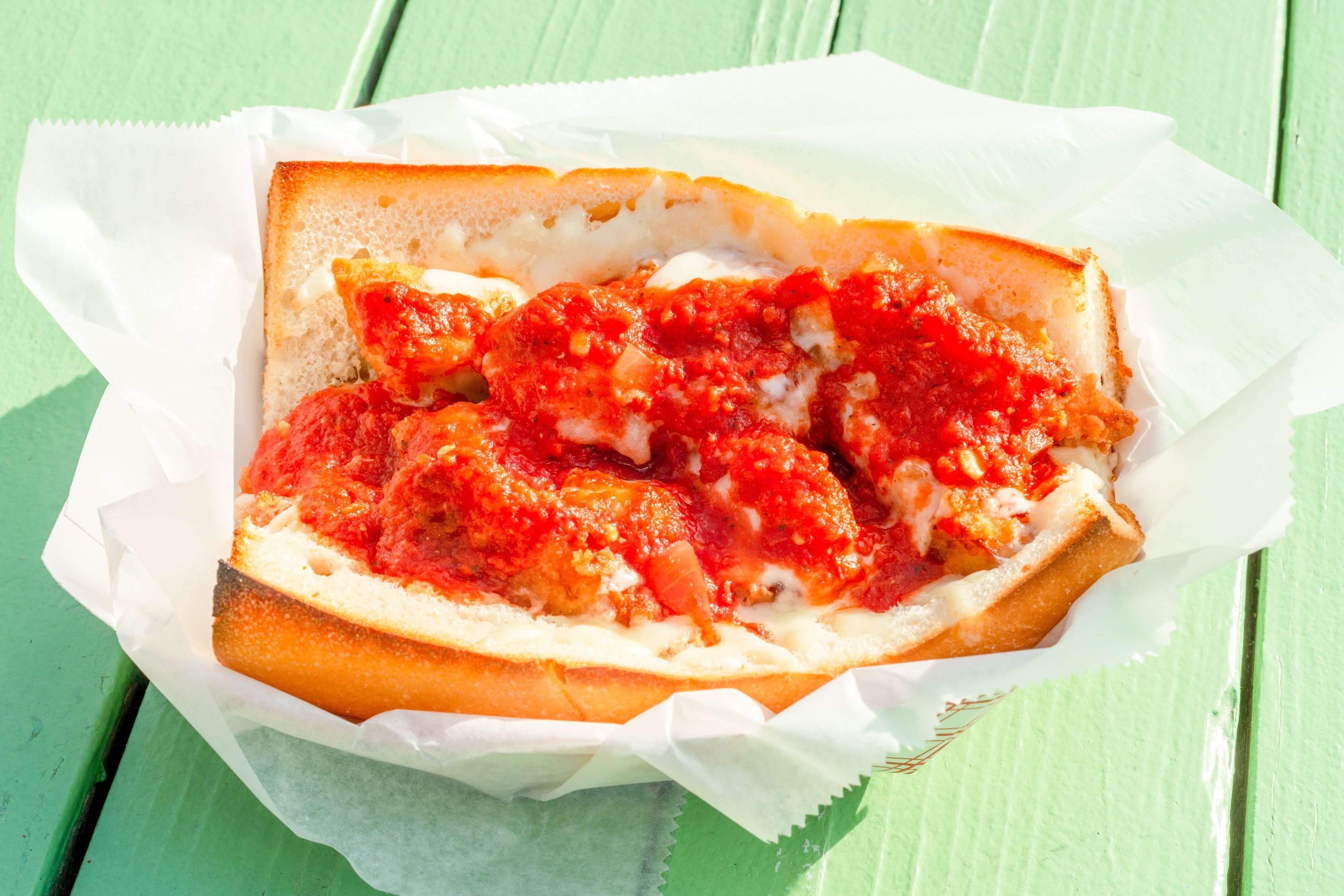 Order CHICKEN PARM SANDWICH food online from Maruca Pizza store, Seaside Heights on bringmethat.com