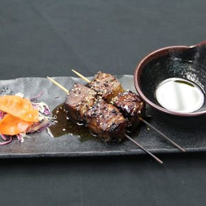 Order 72 Hour Slow-Cooked Texas Kobe Beef Skewer food online from Mochi Sushi store, Sugar Land on bringmethat.com