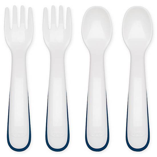 Order OXO Tot® 4-Piece Fork and Spoon Set in Navy food online from Bed Bath & Beyond store, Lancaster on bringmethat.com