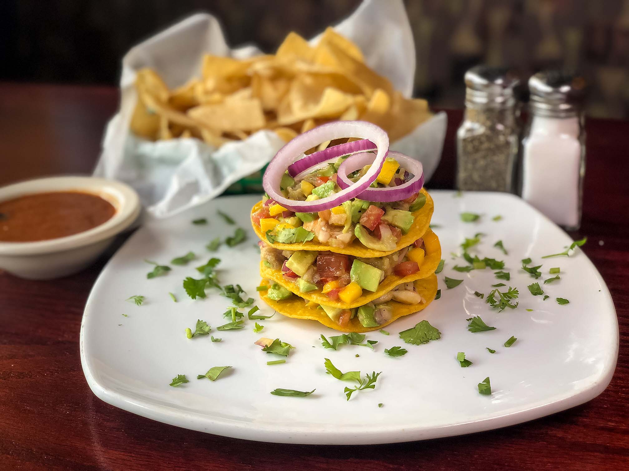 Order Ceviche Tostadas food online from Cilantro's Mexican Grill store, Spring on bringmethat.com