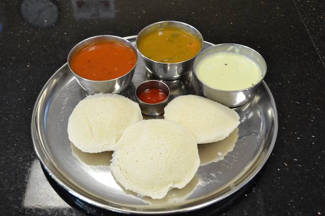 Order Plain Idly (2pcs)separate Sambar* food online from Tirupathi Bhimas store, Milpitas on bringmethat.com