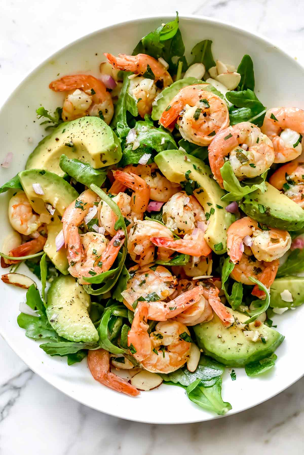 Order Grilled Shrimp and Guacamole Salad food online from Tortuga Mexican Village store, Princeton on bringmethat.com