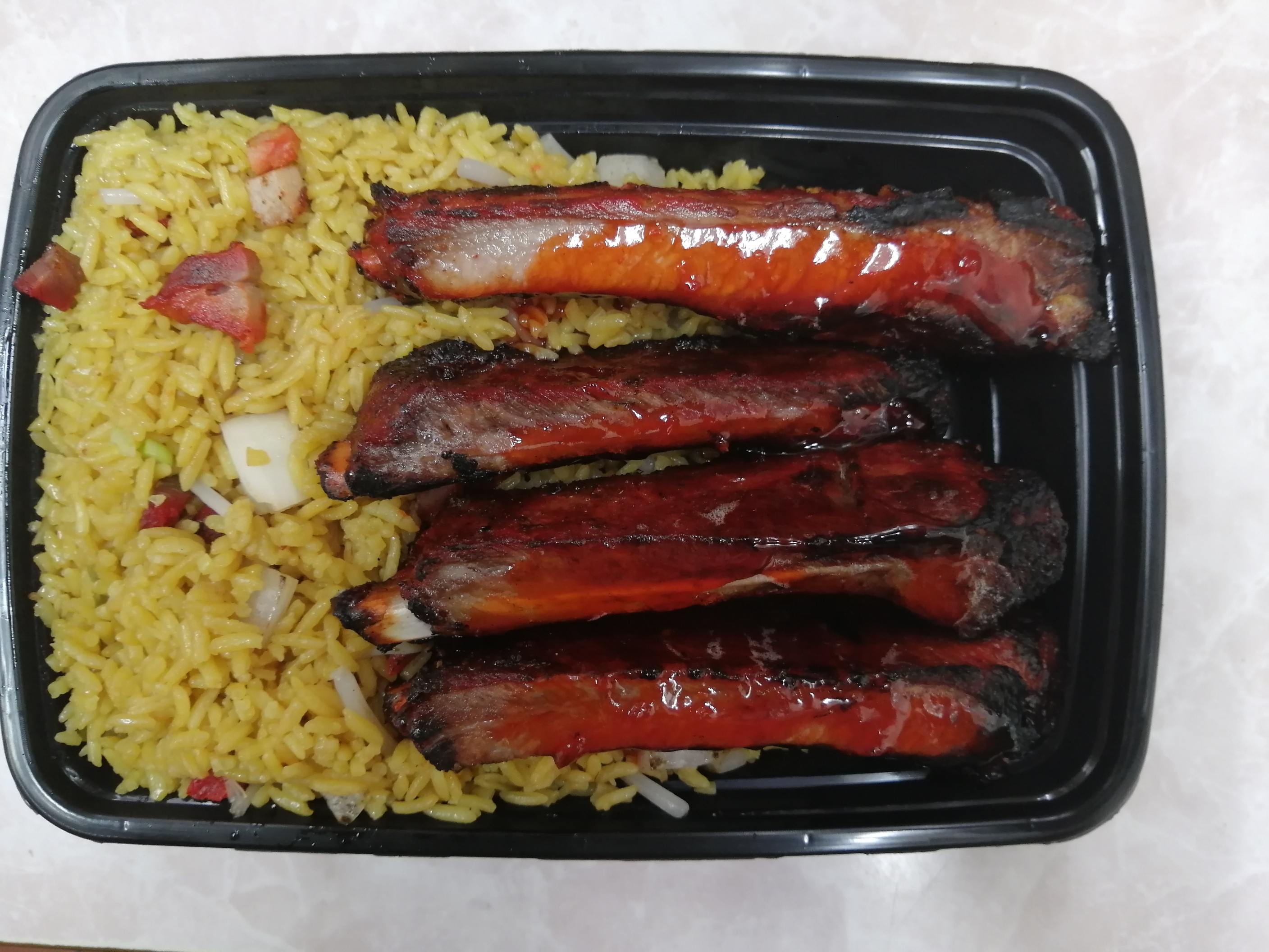Order C7. BBQ Spare Ribs Combination Platter food online from Boulevard Chinese Restaurant store, Elmwood Park on bringmethat.com