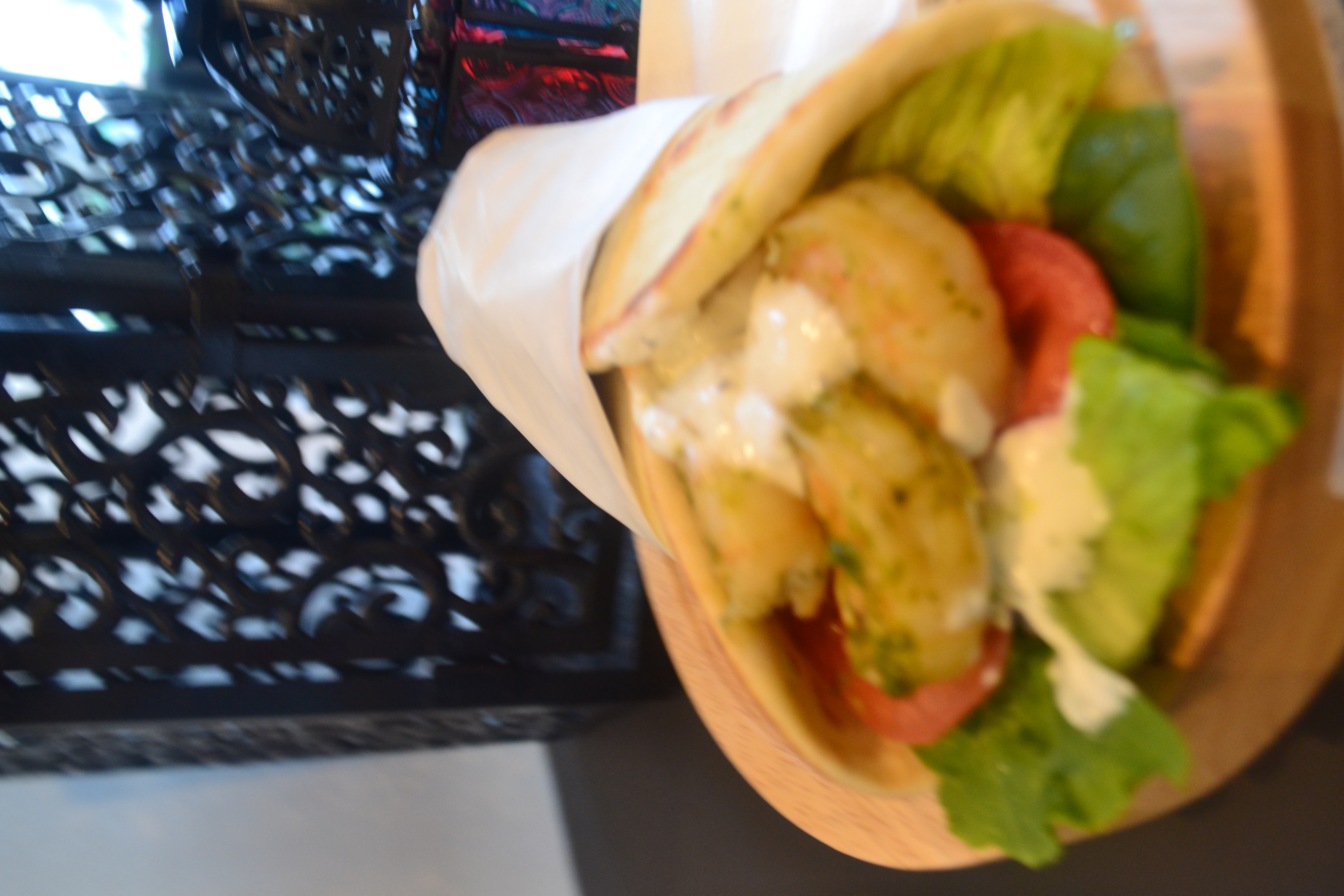 Order Grilled Shrimp Wrap food online from Sinbad Mediterranean Grill store, Marietta on bringmethat.com