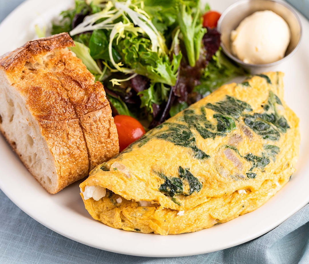 Order The Spinach & Feta Omelet food online from Urth Caffe store, Hawthorne on bringmethat.com