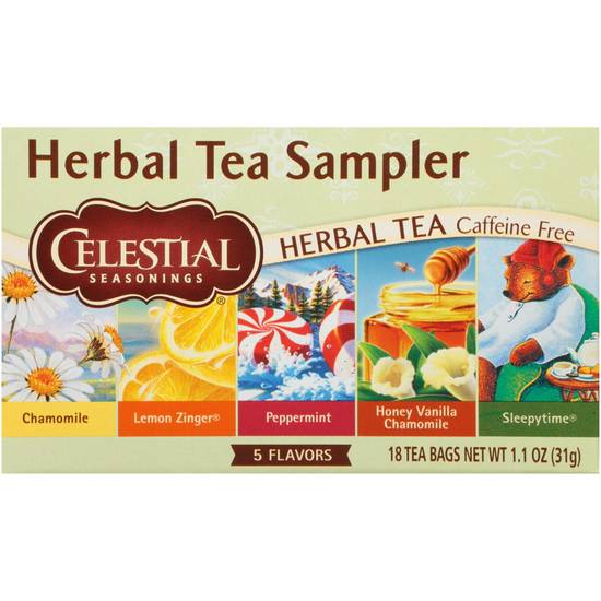 Order Celestial Seasonings Caffeine Free Herbal Tea Sampler Variety Pack, 18 CT food online from CVS store, BRYAN on bringmethat.com