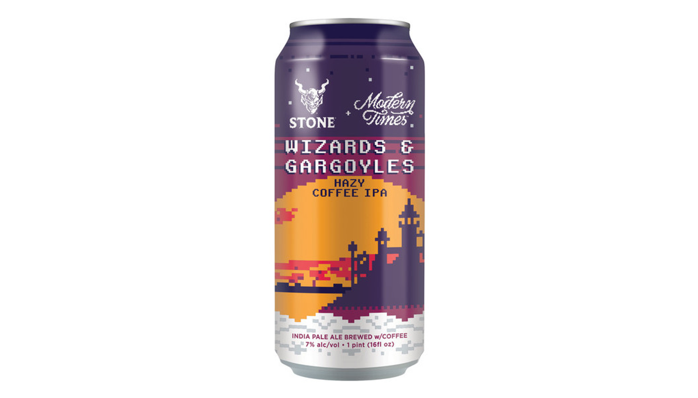 Order Stone Wizards And Gargoyles Hazy Coffee IPA 4x 16oz Cans food online from Robert Market store, Los Angeles on bringmethat.com