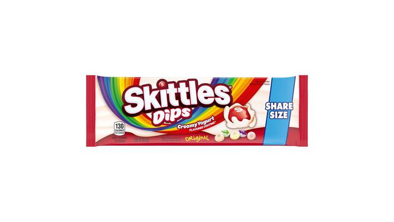Order Skittles Dips Yogurt Coated Fruit Candy, Share Size Bag food online from Trumbull Mobil store, Trumbull on bringmethat.com