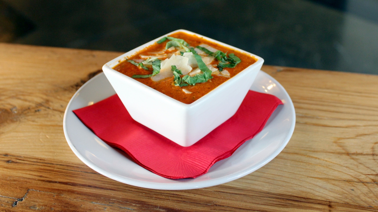 Order Tomato Basil Soup food online from Junior's Bar and Grill store, Albany on bringmethat.com