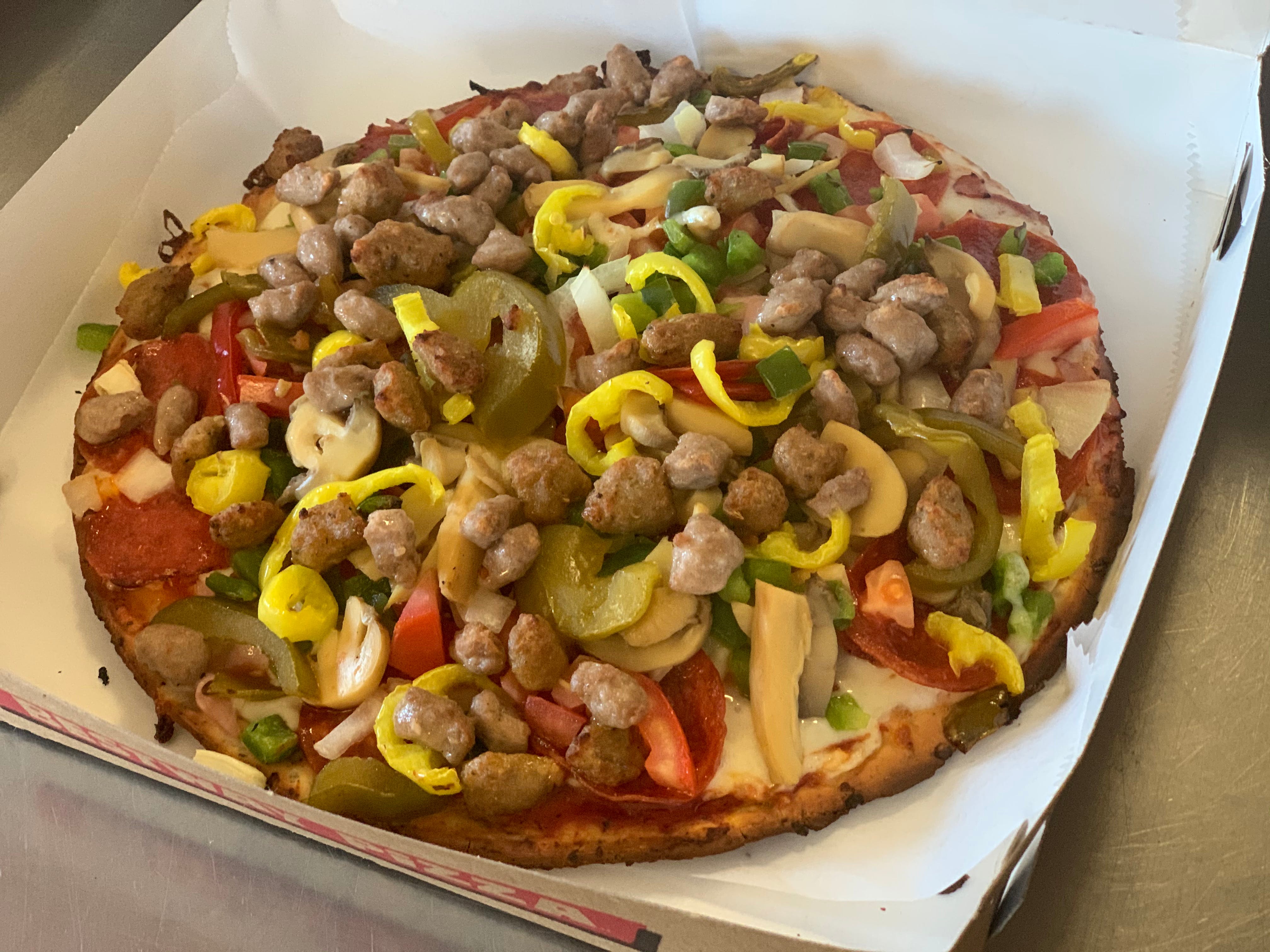 Order Cauliflower Crust Four Toppings Pie - 10" food online from Best Way Pizza store, Bedford on bringmethat.com