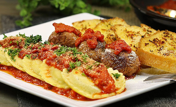 Order Beef Ravioli and Meatballs food online from Sicily Pizza & Pasta store, Houston on bringmethat.com