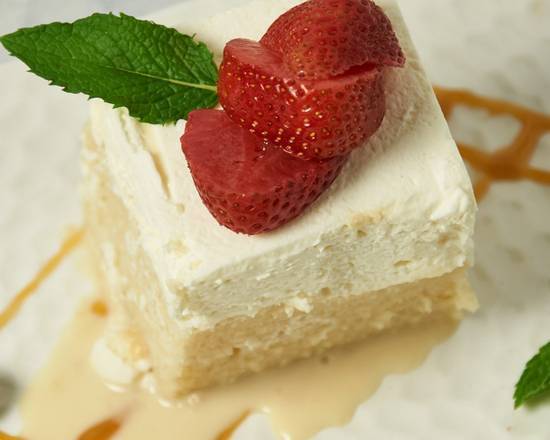 Order Tres Leches Cake food online from Vegetarian Mexican Lounge store, Little Elm on bringmethat.com