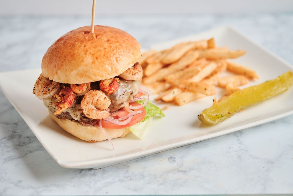 Order Cajun Burger food online from Orchid City Fusion Cafe store, Arlington on bringmethat.com