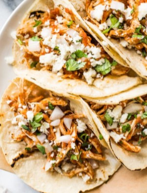 Order Three Mexican Chicken Tacos food online from Janik's Cafe store, Chicago on bringmethat.com