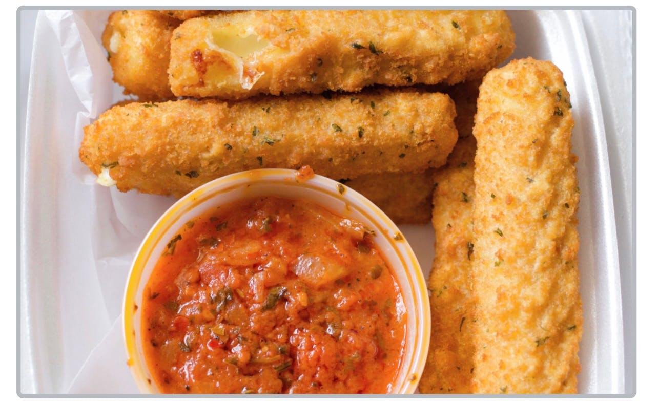 Order Mozzarella Sticks - 7 Pieces food online from Tuscan Pizza store, Sicklerville on bringmethat.com