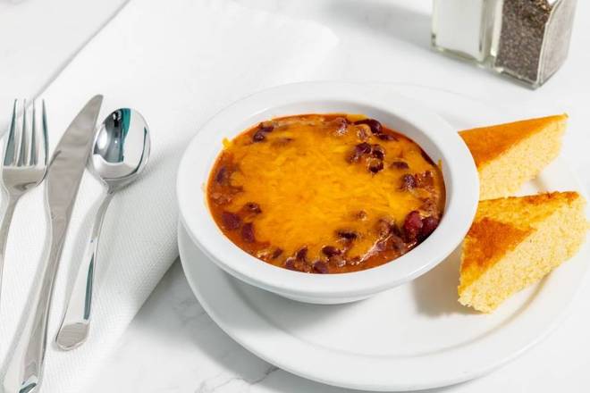 Order Bowl of Homemade Chili with Cornbread  food online from Van Dorn Diner store, Alexandria on bringmethat.com