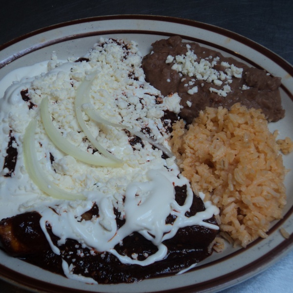 Order Enchiladas en Mole food online from La Casa de Maria store, San Leandro on bringmethat.com