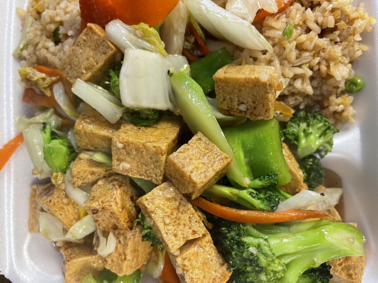 Order Tofu with mixed Vegetables. Choose of white rice / fried rice or vegetables noodles.  food online from China Breeze store, Atlanta on bringmethat.com