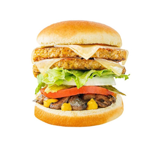 Order Double Veggie Burger food online from Elevation Burger store, Falls Church on bringmethat.com