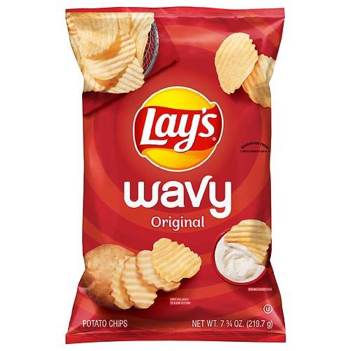 Order Lay's Wavy Potato Chips Original - 7.75 oz food online from Walgreens store, Victorville on bringmethat.com