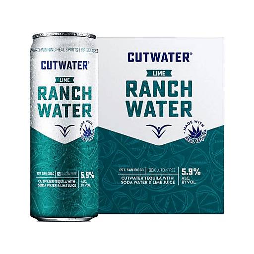 Order Cutwater Lime Ranch Water  (4PKC 12 OZ) 140073 food online from BevMo! store, Citrus Heights on bringmethat.com