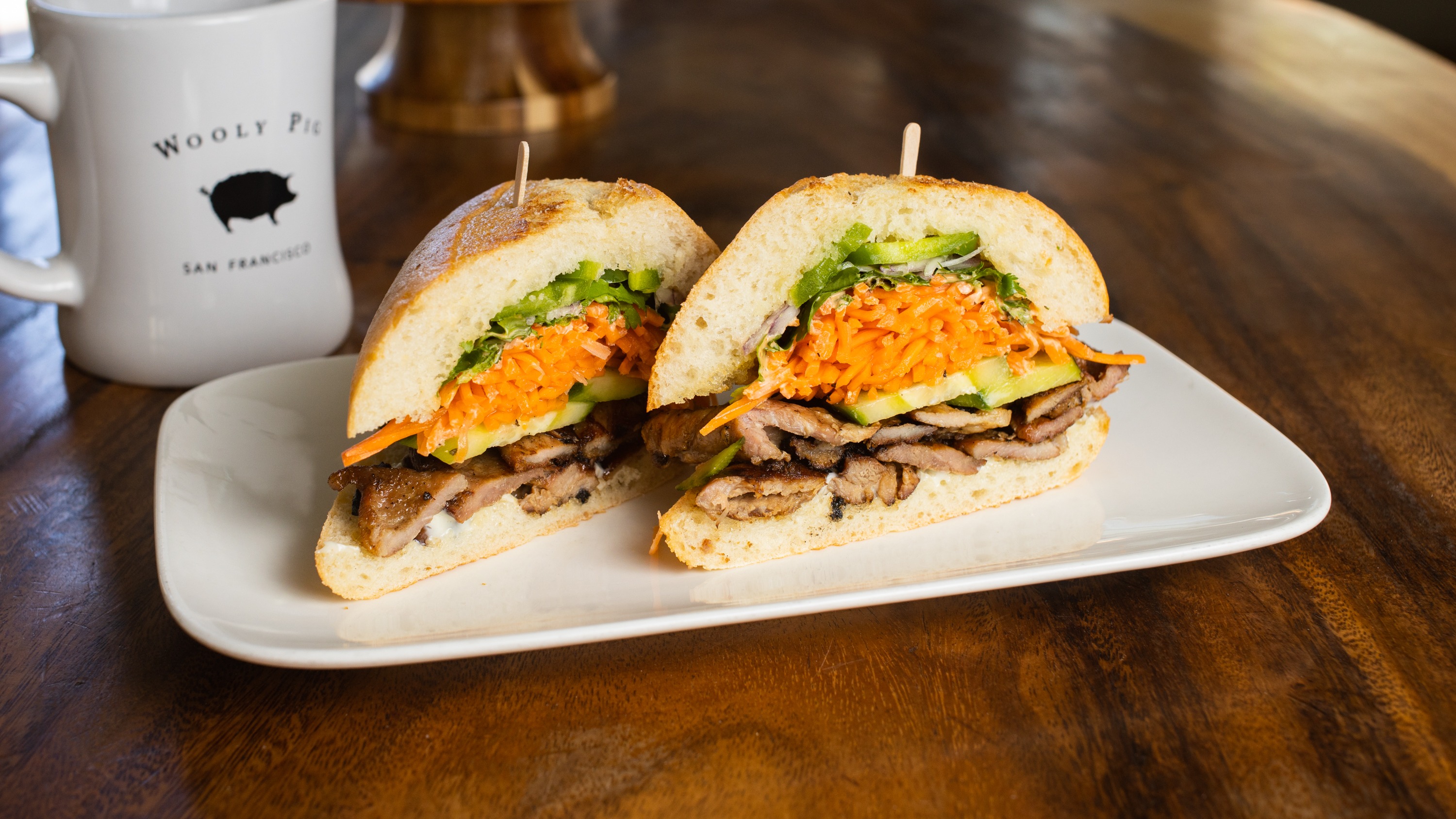 Order Grilled Pork Banh Mi food online from Wooly Pig store, San Francisco on bringmethat.com