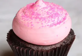 Order Pink Chocolate Cupcake food online from Smallcakes Steele Creek store, Charlotte on bringmethat.com