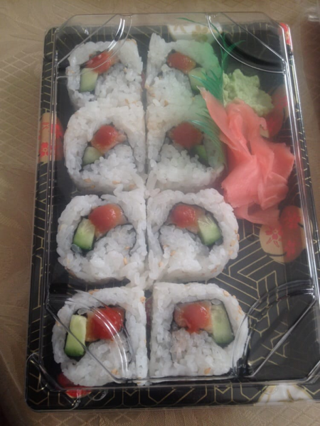 Order R13. Spicy Salmon Roll food online from Fu house store, Glendale on bringmethat.com