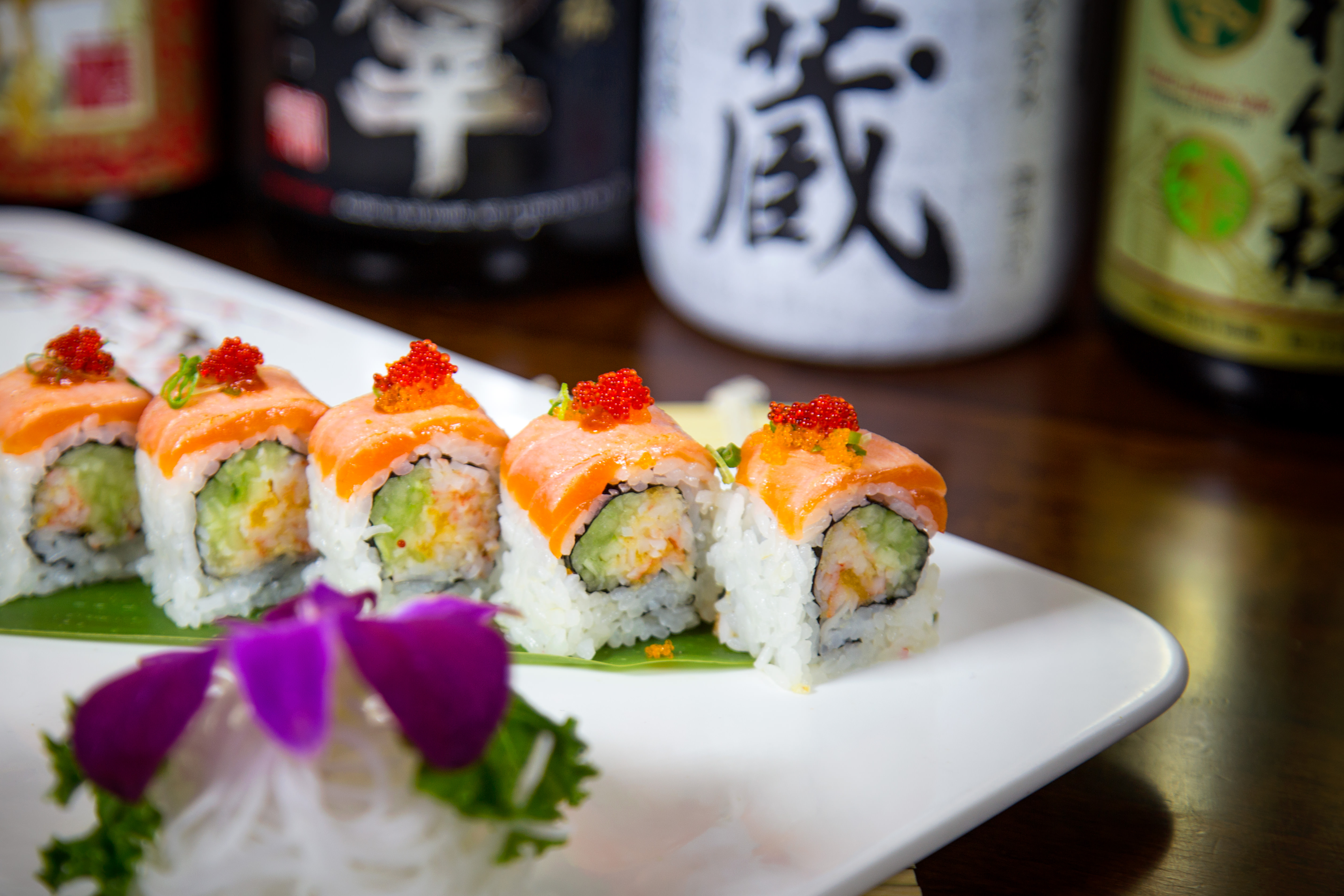 Order Torched King Salmon Roll food online from Toki Sushi store, Red Bank on bringmethat.com