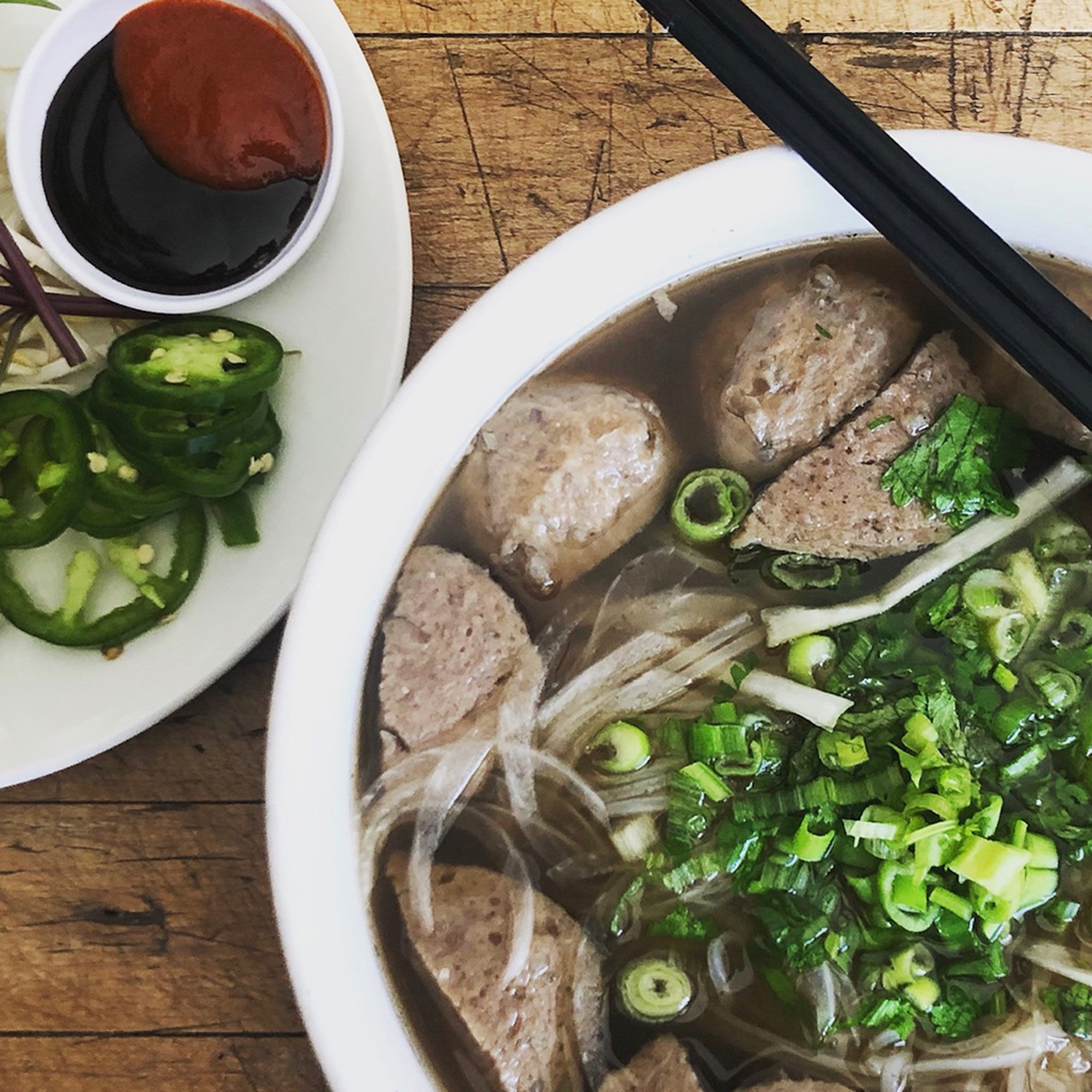 Order Meatball Pho (Meatball Contains Soy Gluten) food online from Phorage store, West Hollywood on bringmethat.com