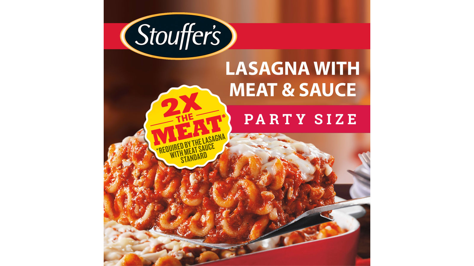 Order Stouffer'S Party Size Lasagna With Meat & Sauce Frozen Meal 90 Oz. food online from Lula Convenience Store store, Evesham on bringmethat.com