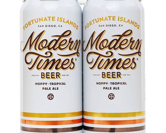 Order Modern Times Fortunate Islands Hoppy Tropical Wheat 4 pk  16 oz Cans food online from Starway Liquor store, Bell Gardens on bringmethat.com
