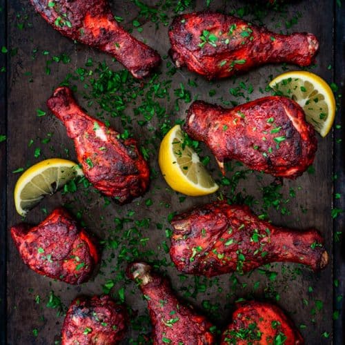 Order 4 Pieces Tandoori Chicken food online from Oasis Palace Restaurant store, Newark on bringmethat.com