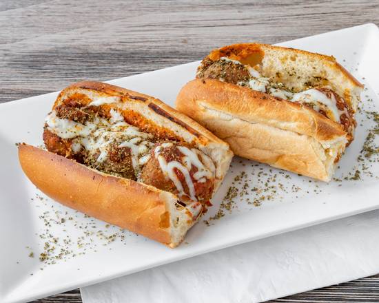 Order Meatball Parmigiana Flatbread food online from Cyber Pizza Cafe store, Dania Beach on bringmethat.com