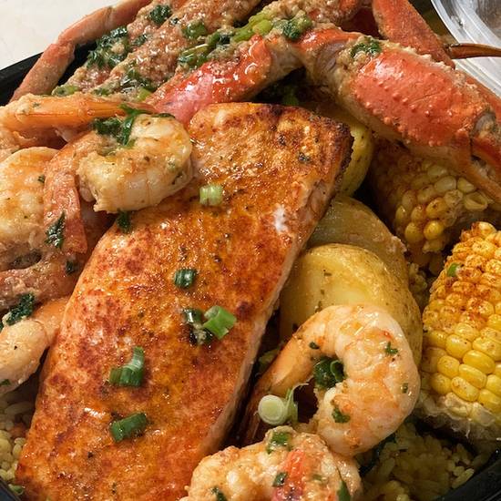 Order *Crab, Salmon & Shrimp Platter food online from Bailey Seafood store, Buffalo on bringmethat.com