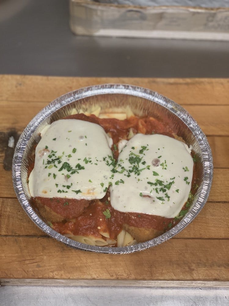 Order Chicken Parm - Entree food online from Mangia Bella Pizza store, Somerville on bringmethat.com