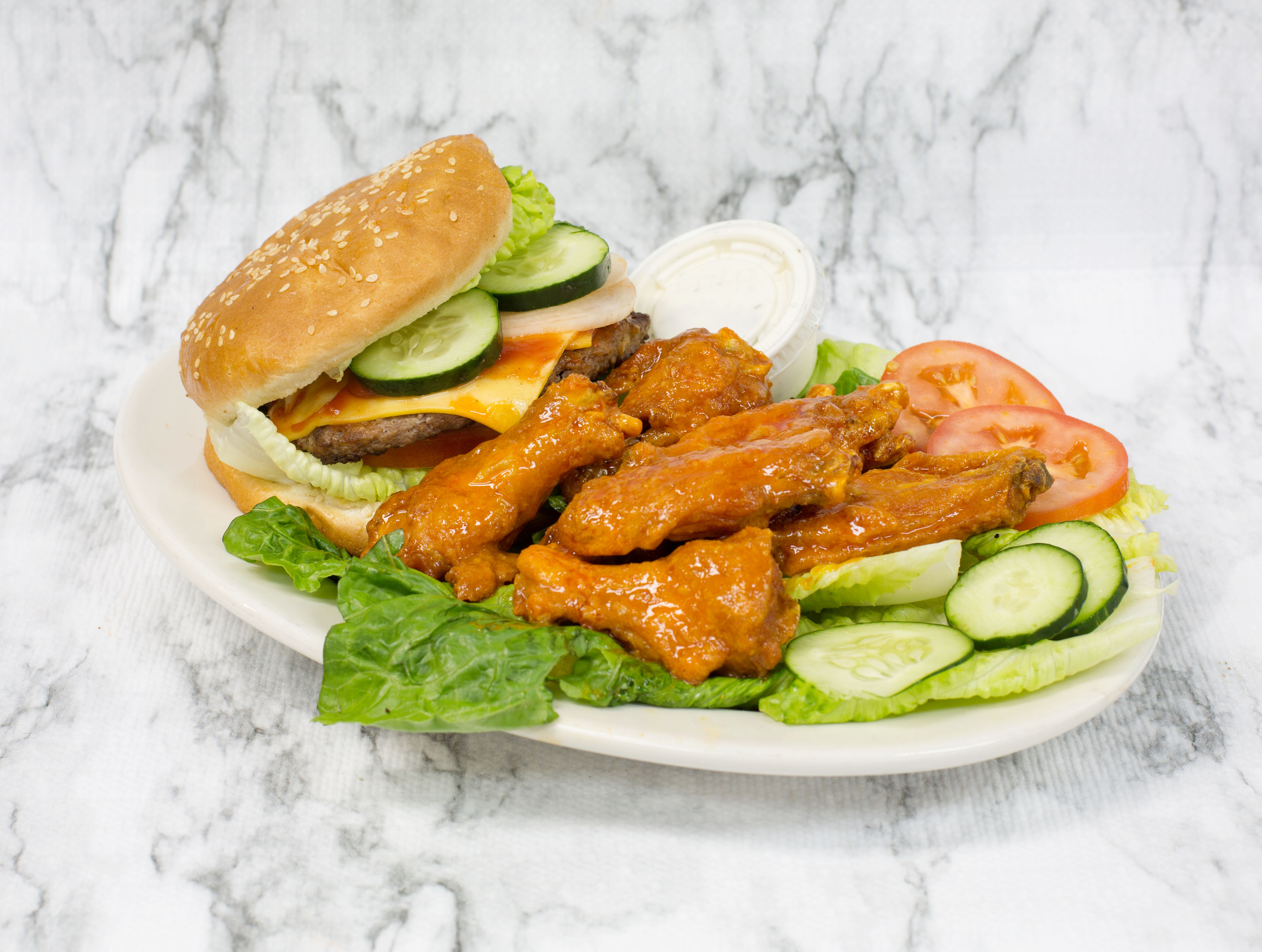 Order Cheese Burger with Buffalo Wings food online from Buffalo Wings store, Plainfield on bringmethat.com