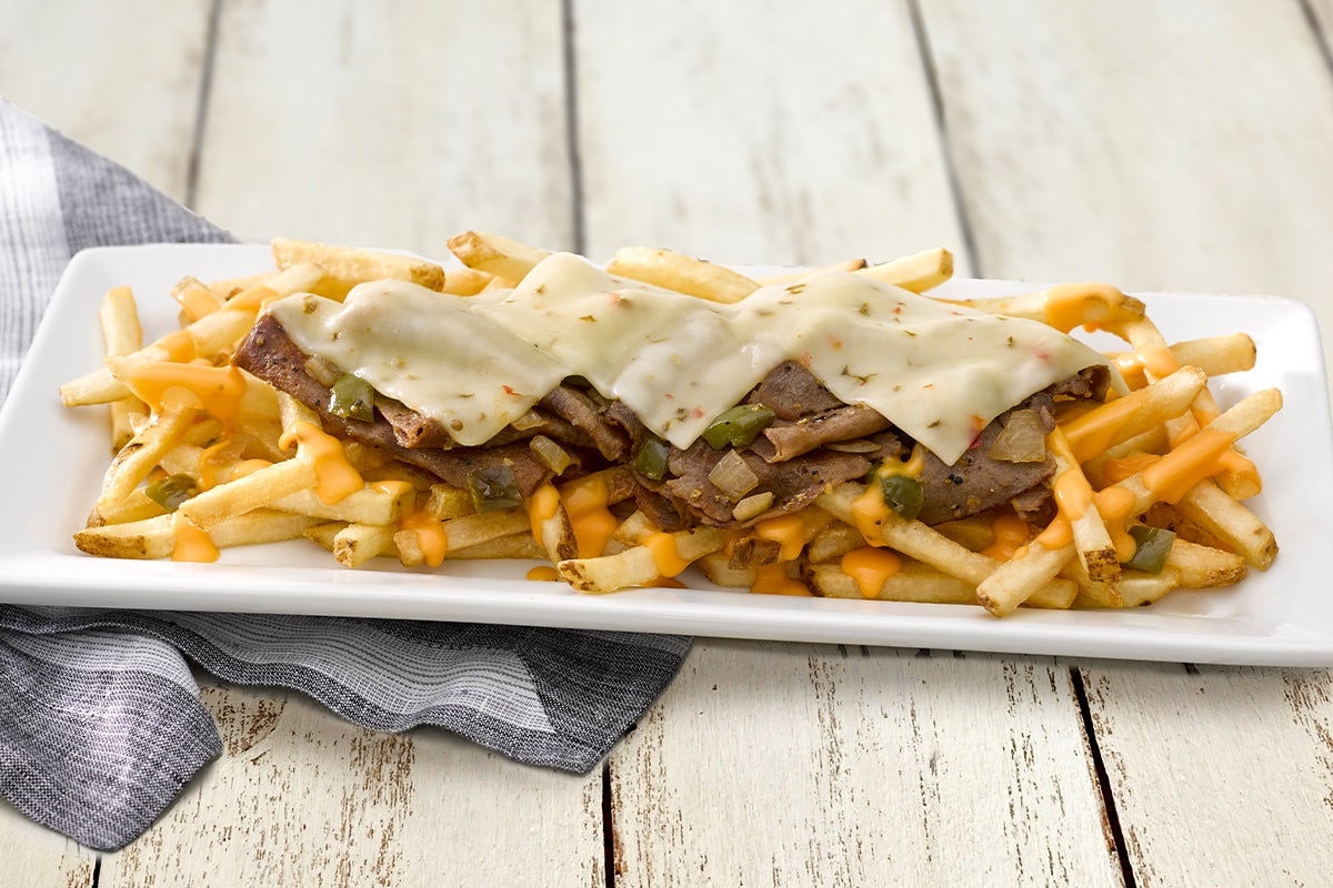 Order PHILLY CHEESESTEAK LOADED FRIES food online from Perkins Restaurant & Bakery store, St Joseph on bringmethat.com