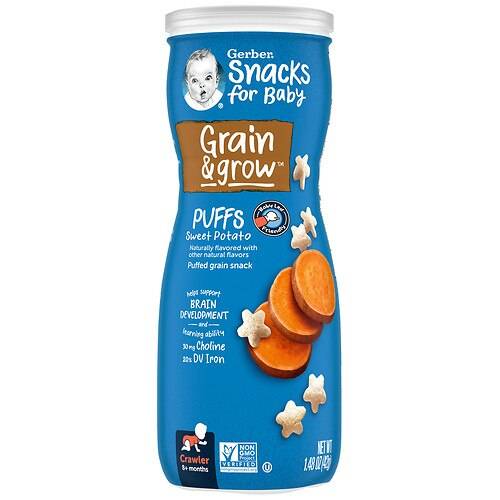 Order Gerber Puffs Sweet Potato Puffed Grain Snack Sweet Potato - 1.48 oz food online from Walgreens store, Placerville on bringmethat.com