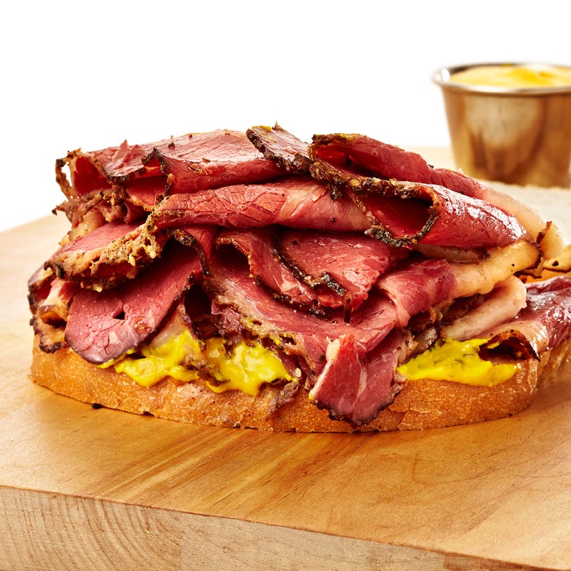 Order Pastrami sandwich  food online from Smith finest deli store, Brooklyn on bringmethat.com