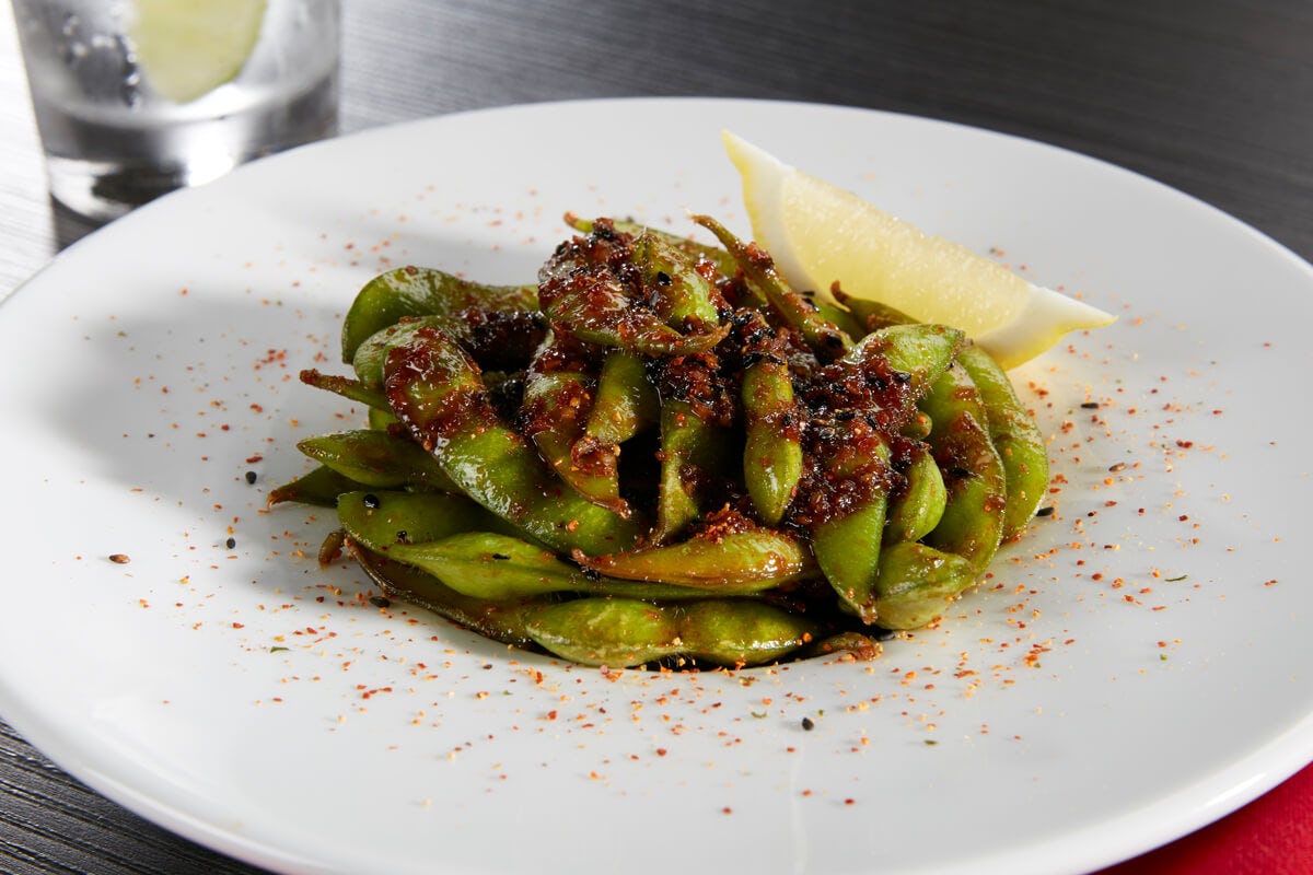 Order GARLIC EDAMAME food online from RA Sushi store, Lombard on bringmethat.com