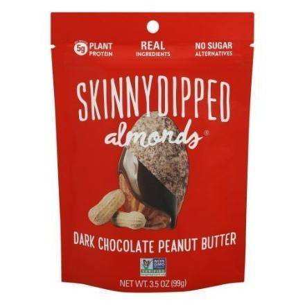 Order Skinny Dipped Dark Chocolate & Peanut Butter Almonds (3.5 oz) food online from Goodees Cravings store, Marietta on bringmethat.com