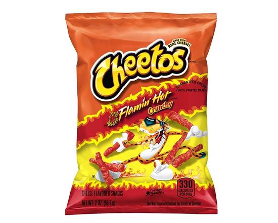 Order Cheetos Crunchy Flaming Hot (77.9g) food online from Mayo Candy Shop store, El Centro on bringmethat.com