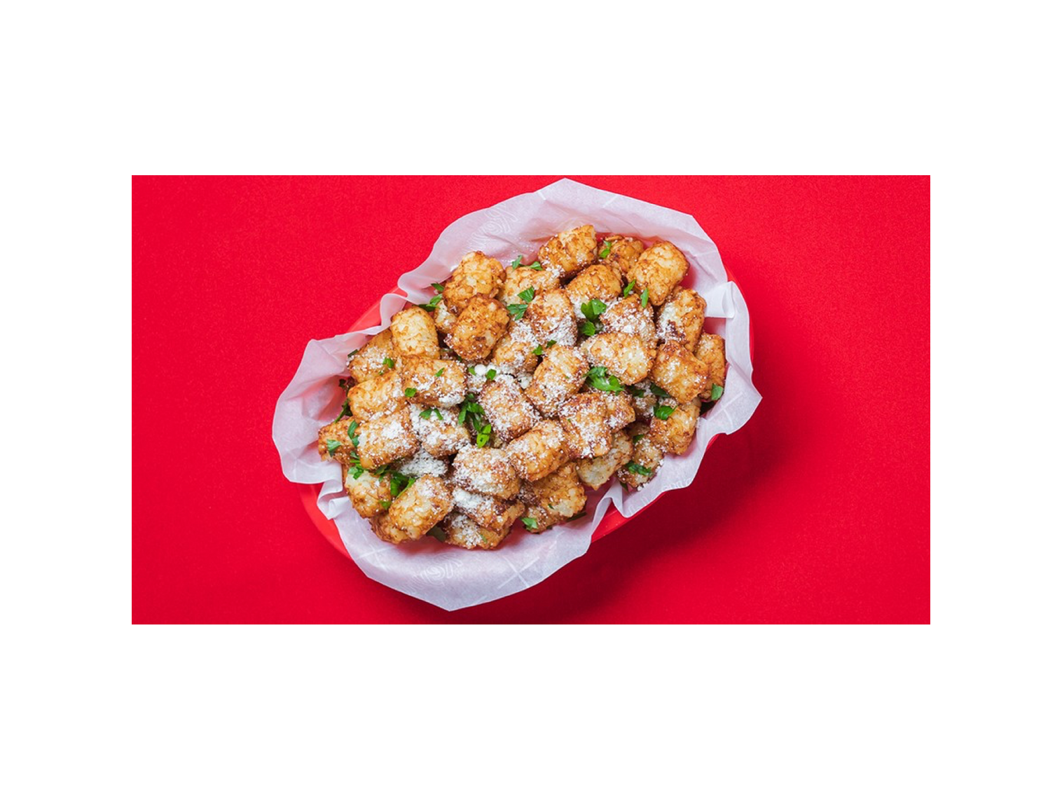 Order Garlic Parm Tots food online from Wings Over store, Greenville on bringmethat.com