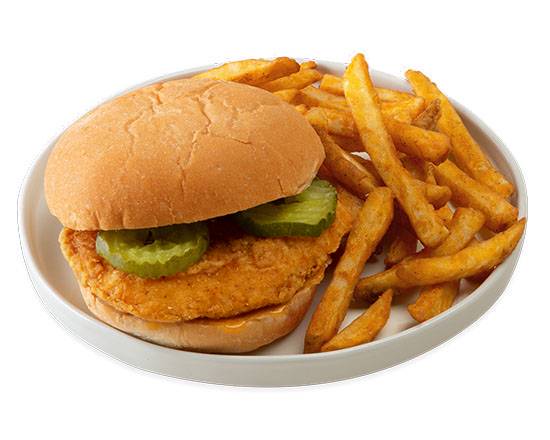 Order Krispy Chicken Sandwich with Soda and Fries food online from Krispy Krunchy Chicken store, Coatesville on bringmethat.com