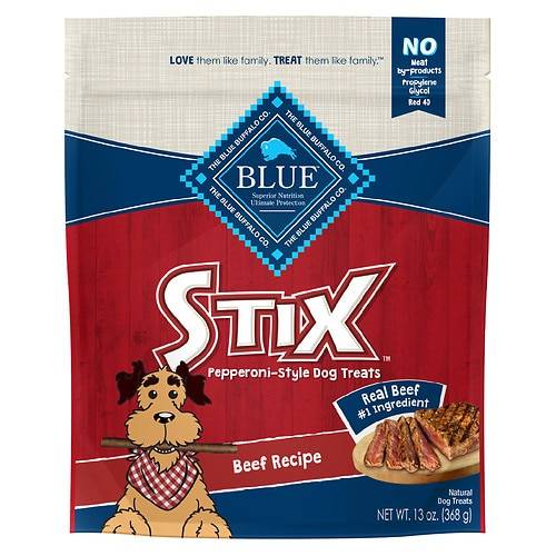 Order Blue Buffalo Stix Pepperoni-Style Dog Treats Beef - 13.0 OZ food online from Walgreens store, Levittown on bringmethat.com