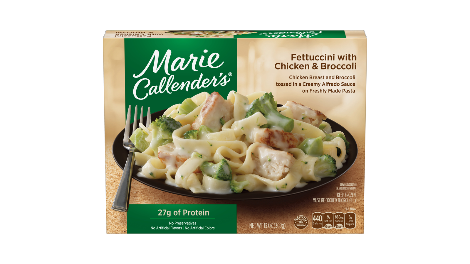 Order Marie Callender'S Frozen Dinner, Fettuccini With Chicken & Broccoli, 13 Ounce food online from Lula Convenience Store store, Evesham on bringmethat.com