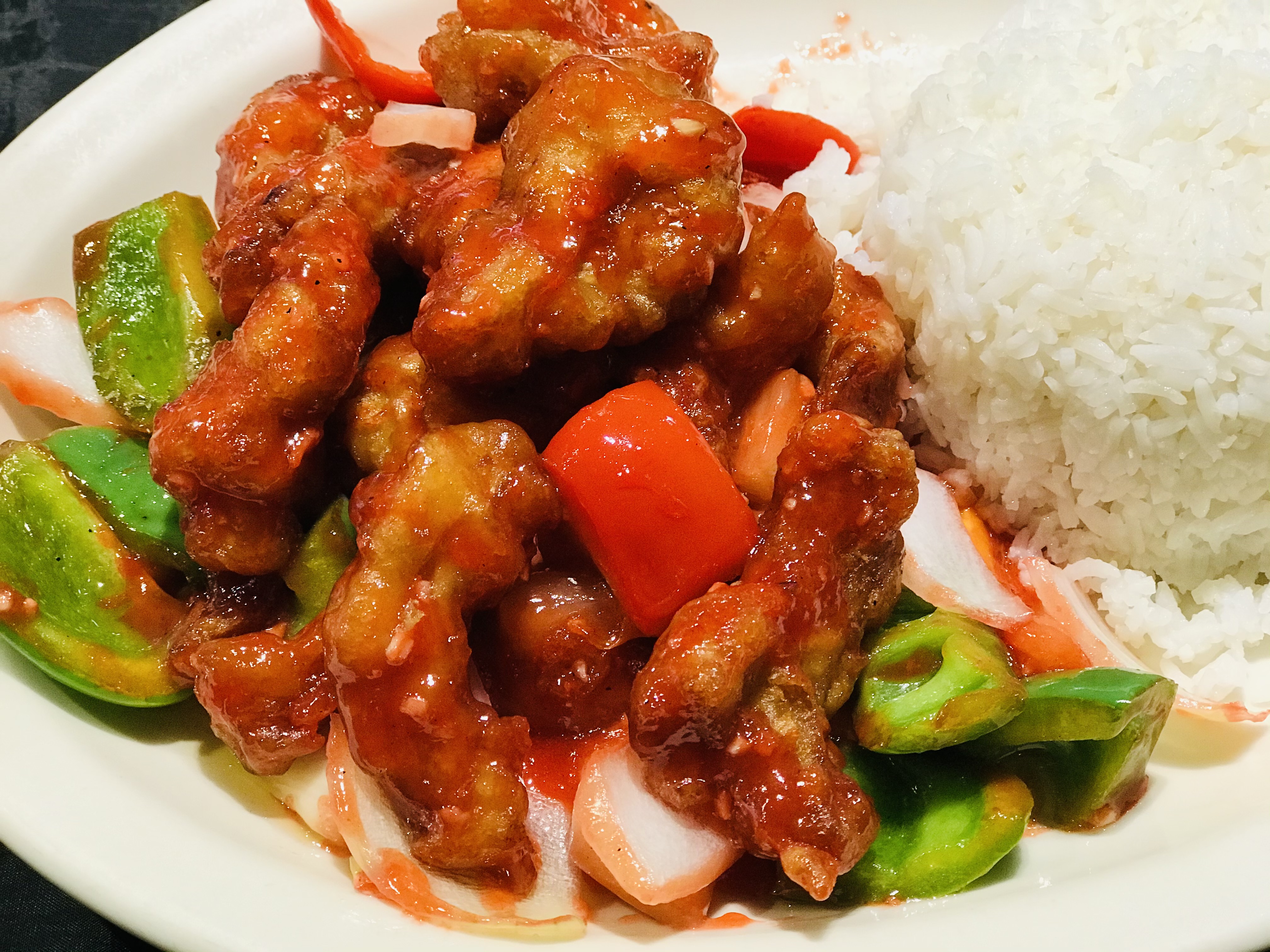 Order Sweet & Sour Chicken food online from Rice & Noodles Chinese Kitchen store, Bellevue on bringmethat.com