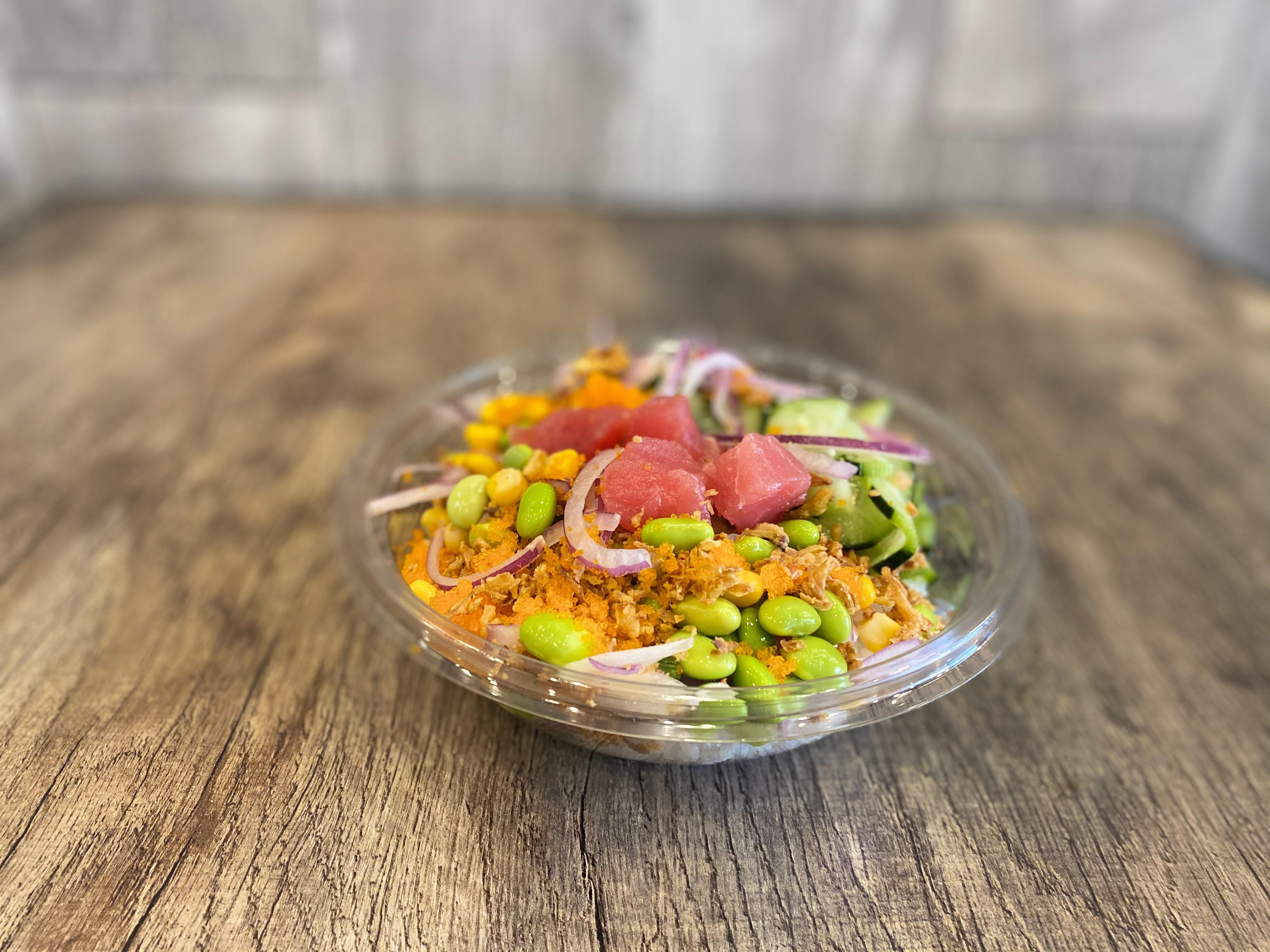 Order Rainbow Signature Bowl with Drink food online from Pokeport Corona store, Corona on bringmethat.com