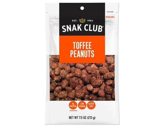 Order Snak Club Toffee Peanuts 7.5 oz food online from Central Liquor Market store, Los Angeles on bringmethat.com